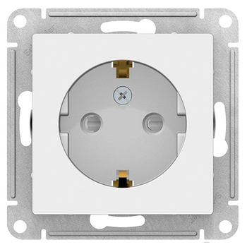 Розетка SE AtlasDesign с/з со шторками, 16А, белая, механизм - Электрика, НВА - Выключатели и розетки - Розетки - Магазин электрооборудования Проф-Электрик